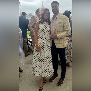 White Polka Dot Sleeveless Dress